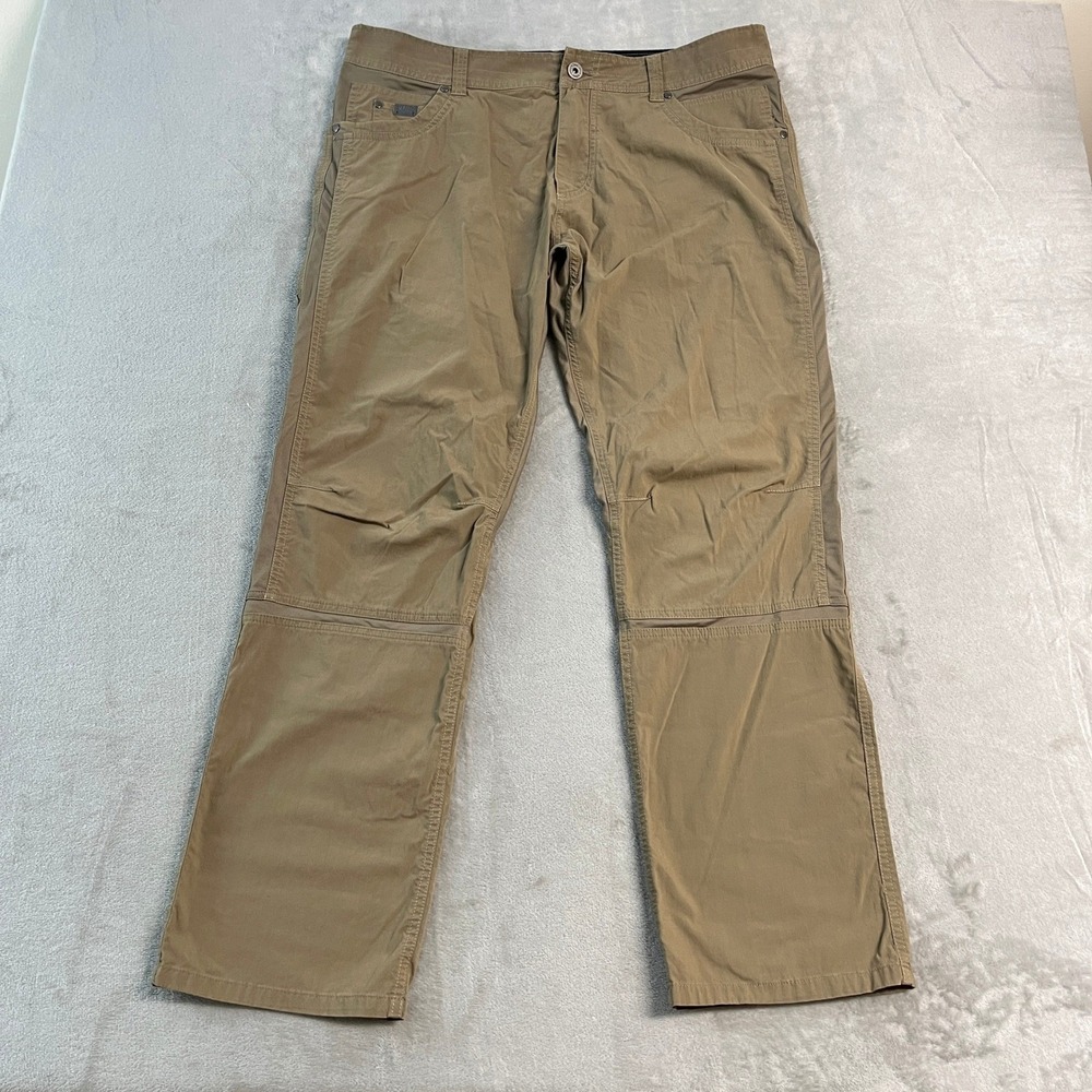 Kuhl Radikl Mens Khaki Tan Hiking Outdoor Pants 38x32 Stretch Hybrid Gorpcore
